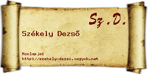 Székely Dezső névjegykártya