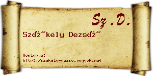Székely Dezső névjegykártya