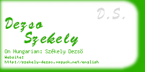 dezso szekely business card