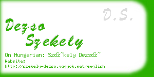 dezso szekely business card